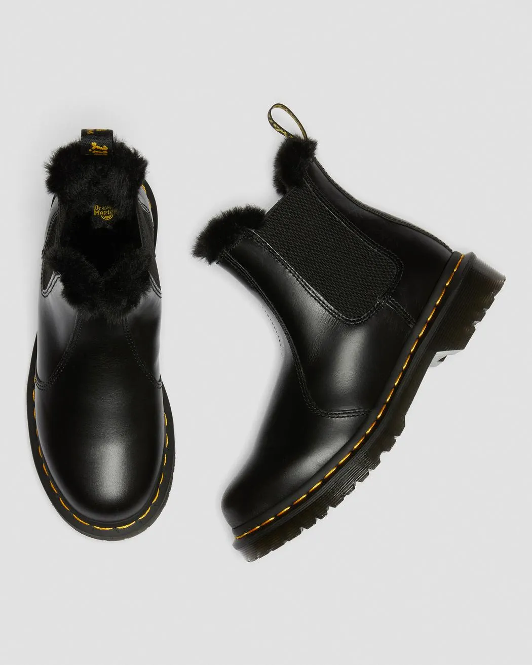 2976 Leonore Faux Fur Lined Chelsea Boots - Dark Grey Atlas