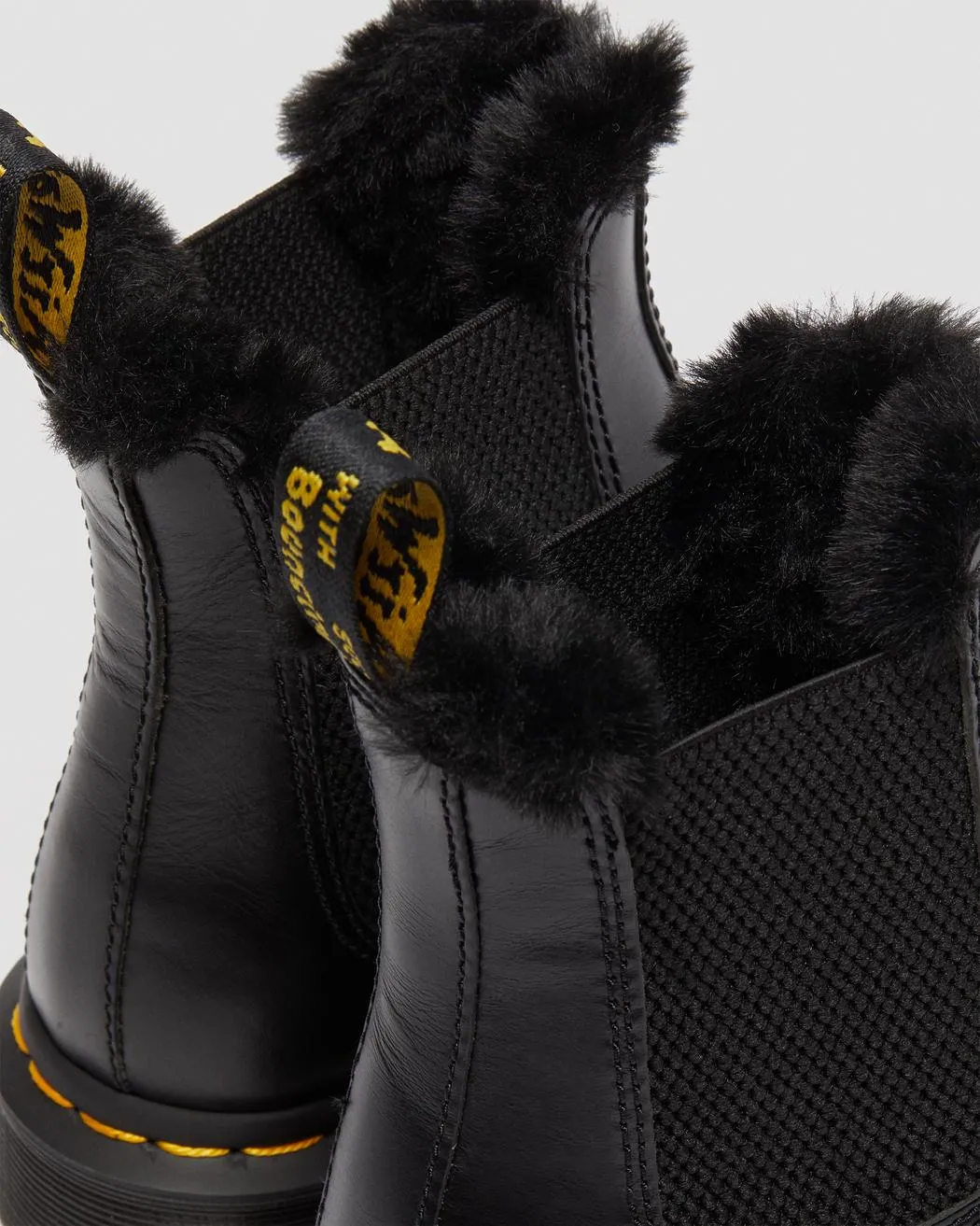 2976 Leonore Faux Fur Lined Chelsea Boots - Dark Grey Atlas