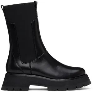 3.1 Phillip Lim Black Lug Sole Kate Mid-Calf Chelsea Boots