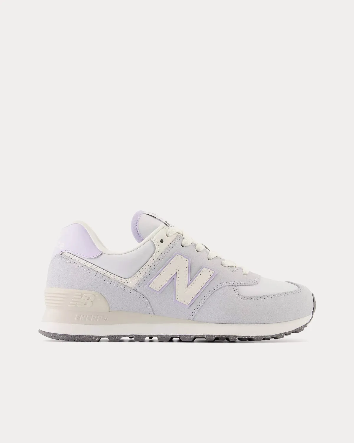 574 Granite / Bright Lavender / Quartz Grey Low Top Sneakers
