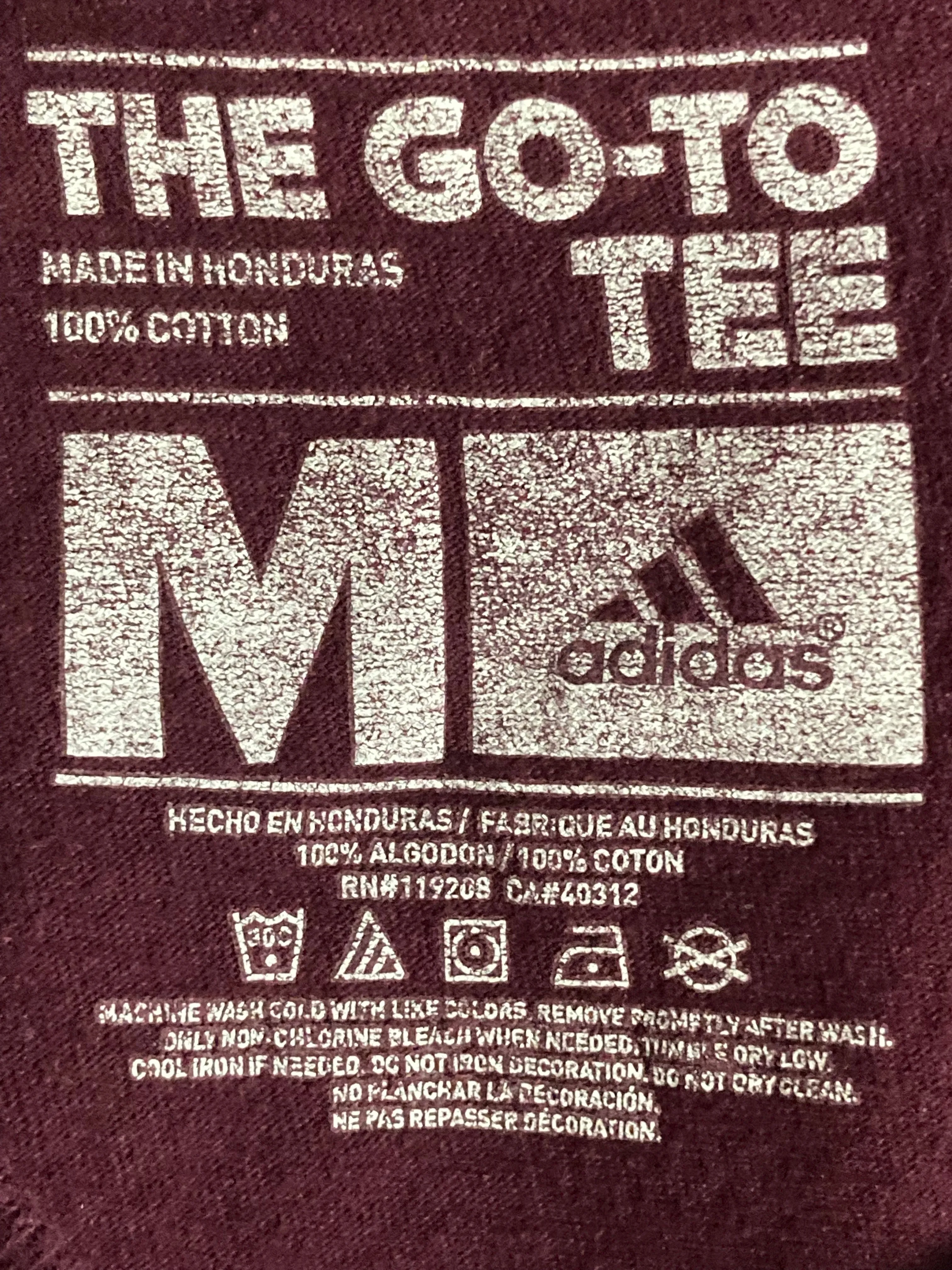 ADIDAS "COLORADO RAPIDS" 1996 SOCCER THE GO TO TEE Graphic Print Adult T-Shirt Tee Shirt M MD Medium Maroon Shirt