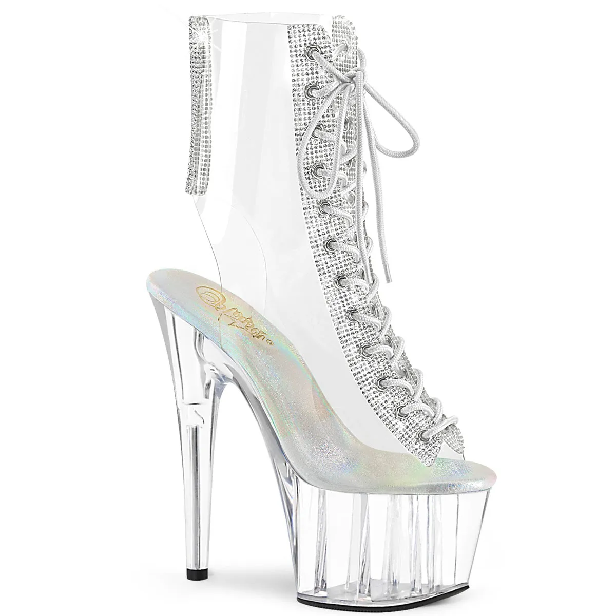Adore-1016C-2 Clear Rhinestones, 7" Heels