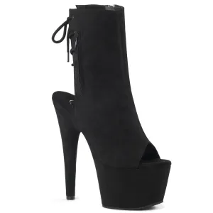 Adore-1018FS Black Faux Suede, 7" Heels