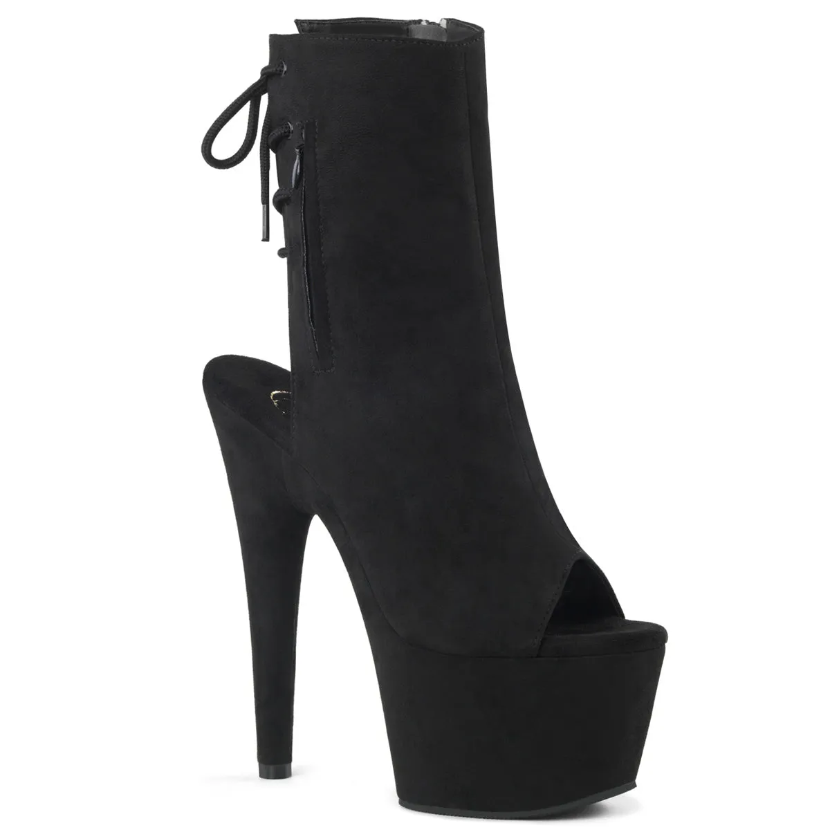 Adore-1018FS Black Faux Suede, 7" Heels