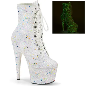 Adore-1020GDLG White Multi Glitter, 7" Heels