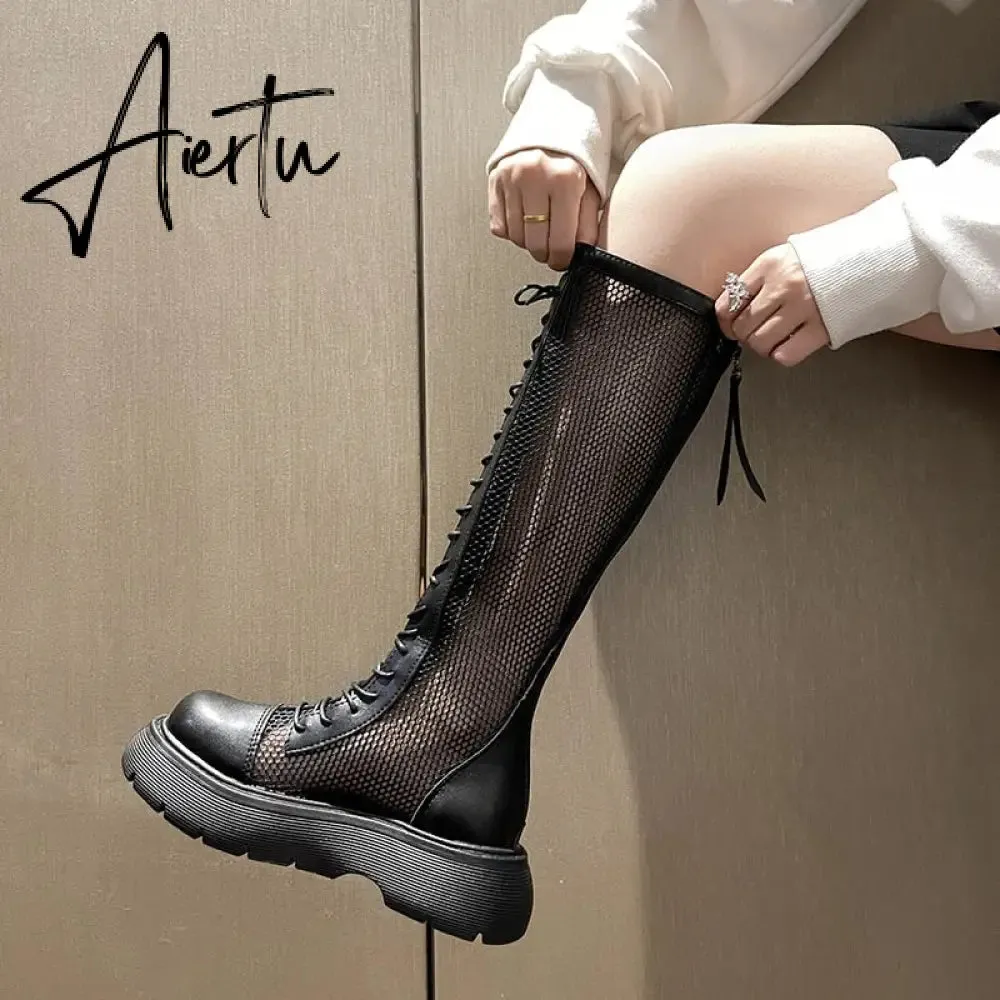 Aiertu Ankle Chelsea Boots New Winter Mid Heels Platform Women Botas Snow Warm Designer Motorcycle Boots Gladiator Oxford Zapatos