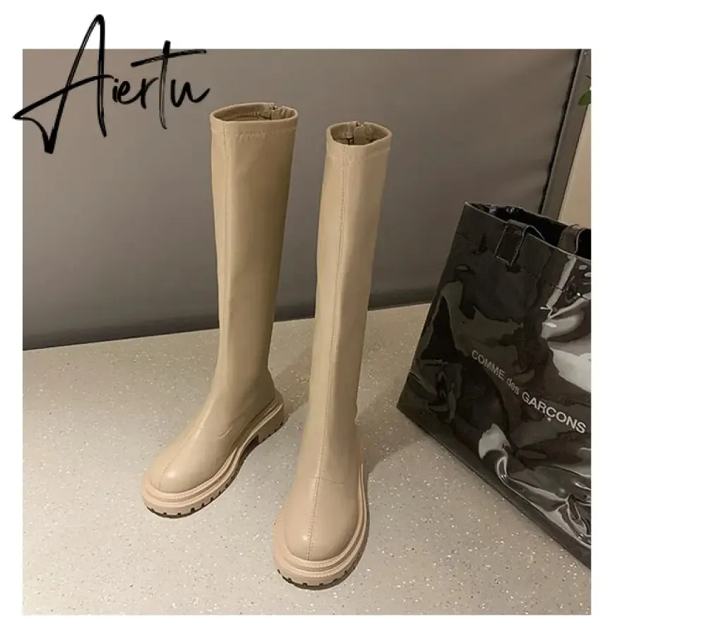 Aiertu Ankle Chelsea Boots New Winter Mid Heels Platform Women Botas Snow Warm Designer Motorcycle Boots Gladiator Oxford Zapatos
