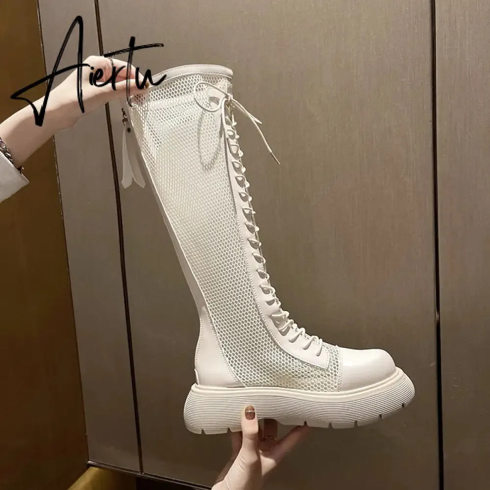 Aiertu Ankle Chelsea Boots New Winter Mid Heels Platform Women Botas Snow Warm Designer Motorcycle Boots Gladiator Oxford Zapatos