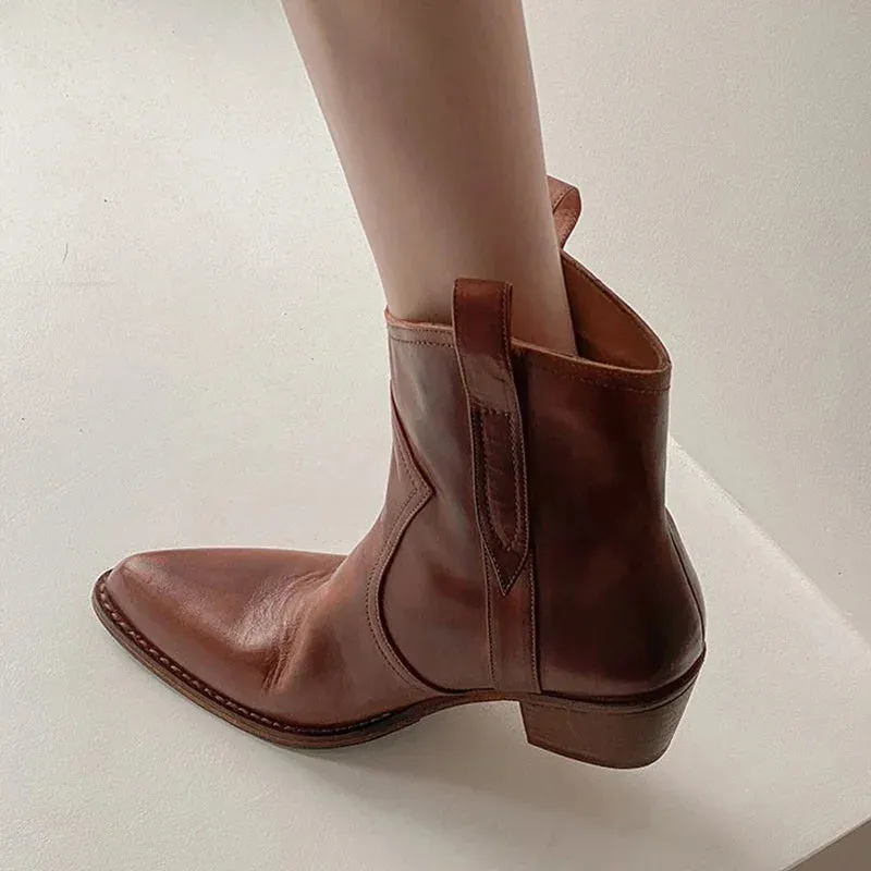 Amar Leather brown Chelsea Ankle Boots