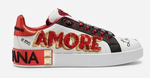 Amore Portofino Embellished Leather Sneakers