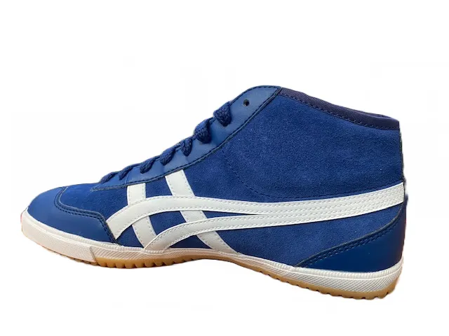 Asics Retro Rocket Mt Su sneakers alta in pelle e camoscio H237L 5001 navy-white