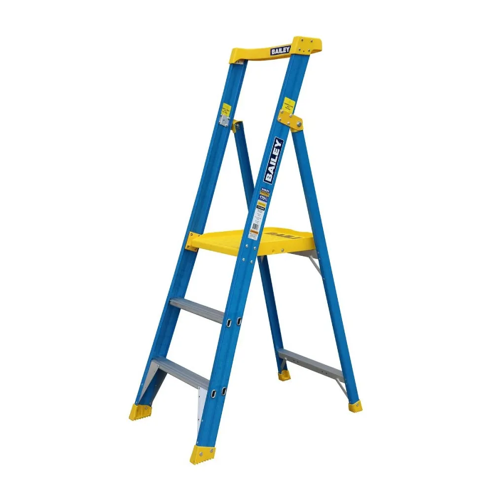 Bailey FS13946 3 Step Pro Fibreglass Punchlock Platform Ladder