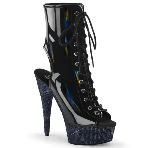 Bejeweled-1016-6 Black Holo Pat/Midnight Black RS, 6" Heel