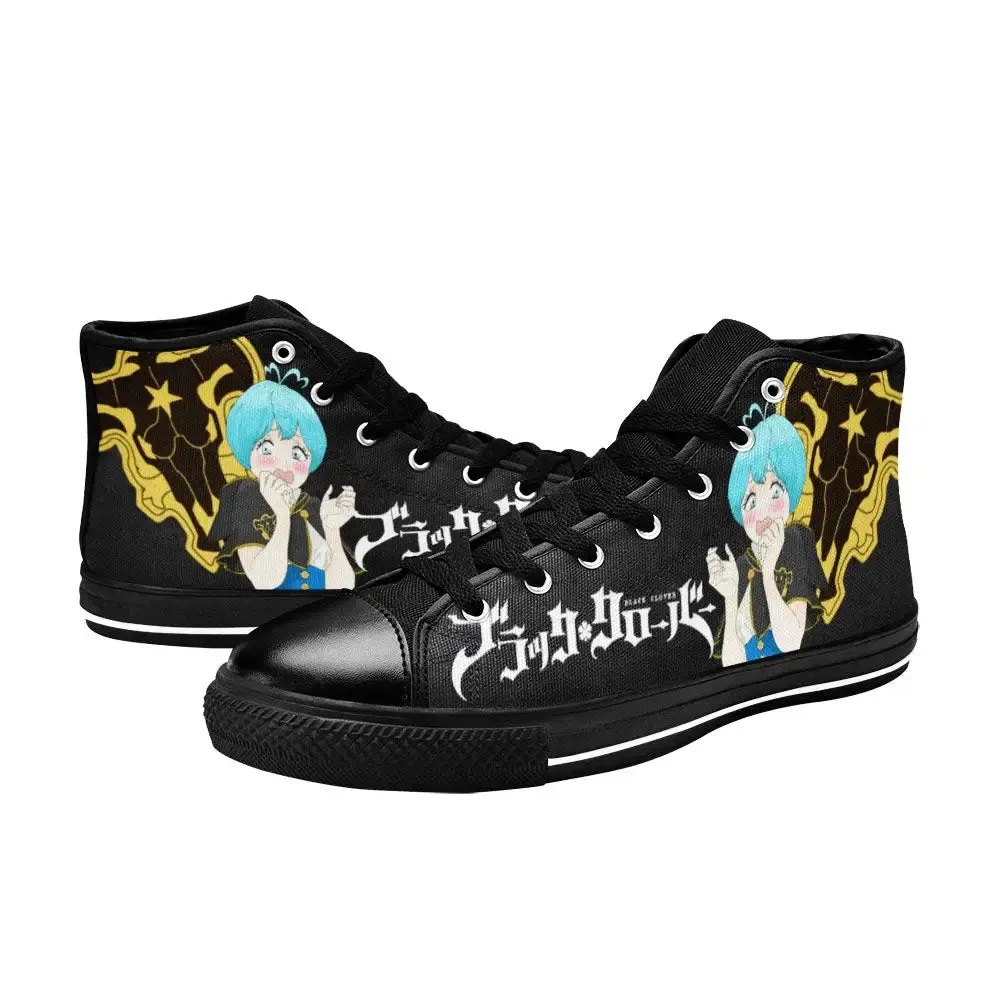 Black Clover Grey Shoes High Tops Sneakers for Kids and Adults