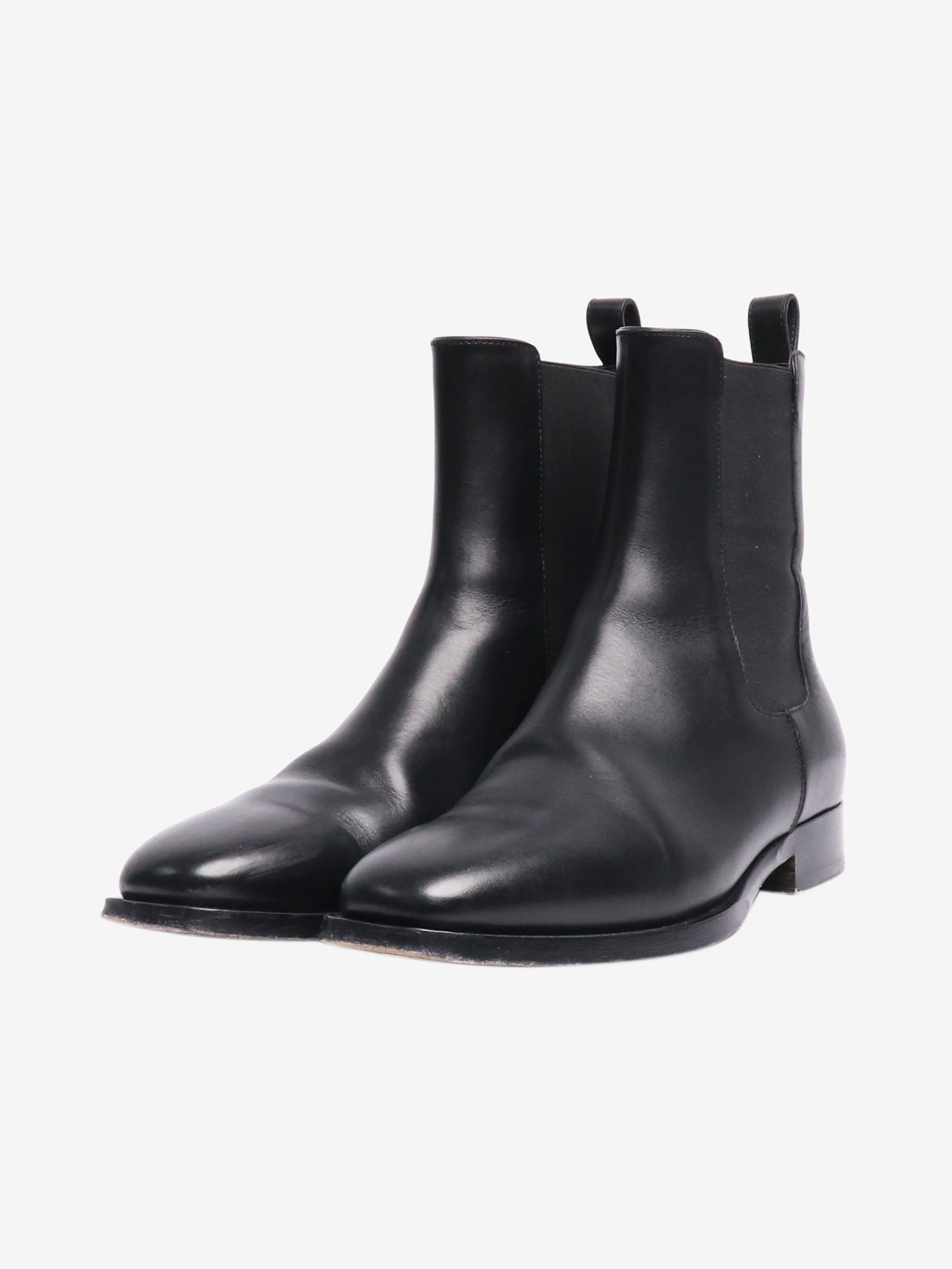 Black leather Chelsea ankle boots - size EU 38