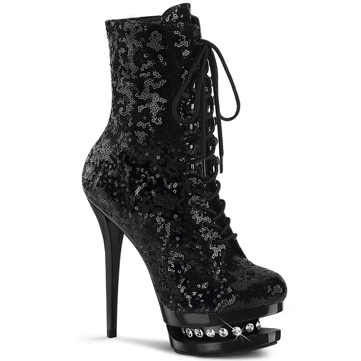 Blondie-R-1020 Black Sequins/Blk, 6" Heels