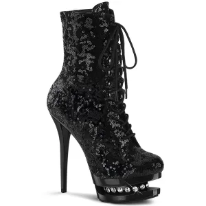 Blondie-R-1020 Black Sequins/Blk, 6" Heels