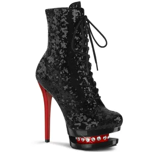 Blondie-R-1020 Black Sequins/Blk-Red, 6" Heels