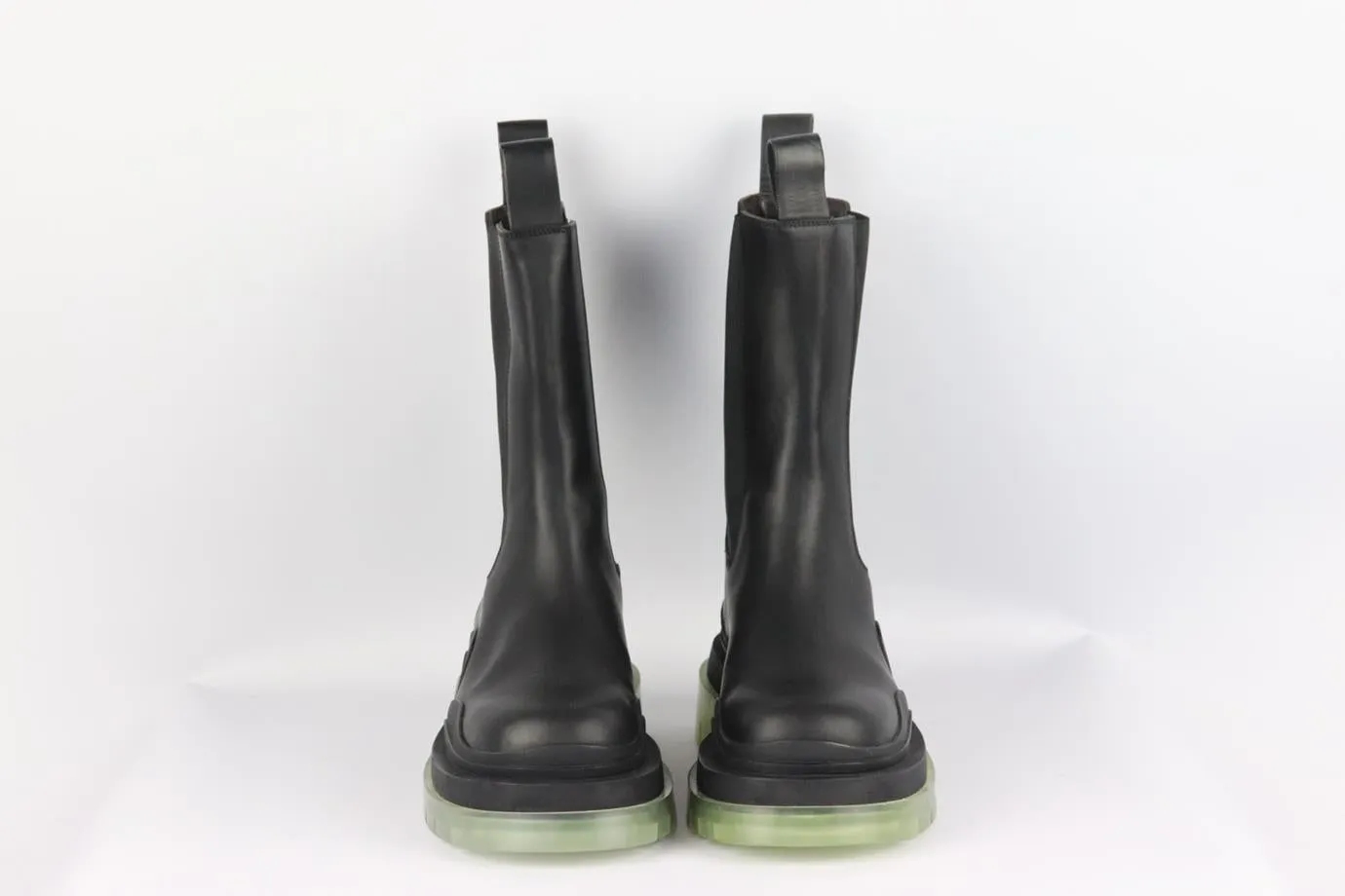 BOTTEGA VENETA TIRE RUBBER TRIMMED LEATHER CHELSEA BOOTS EU 38 UK 5 US 8