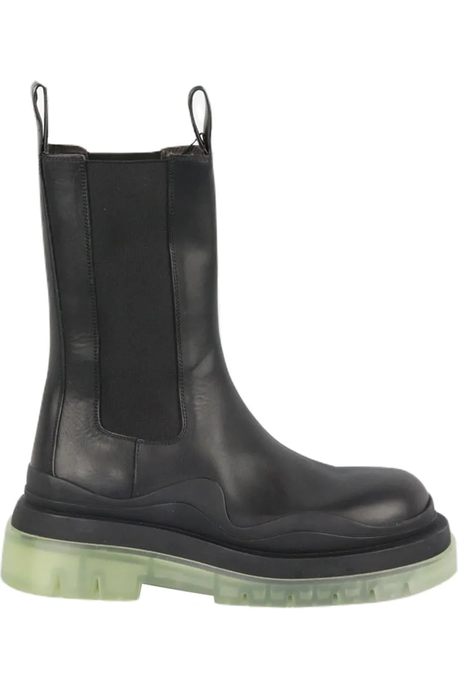 BOTTEGA VENETA TIRE RUBBER TRIMMED LEATHER CHELSEA BOOTS EU 38 UK 5 US 8