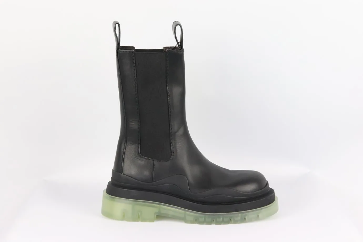 BOTTEGA VENETA TIRE RUBBER TRIMMED LEATHER CHELSEA BOOTS EU 38 UK 5 US 8