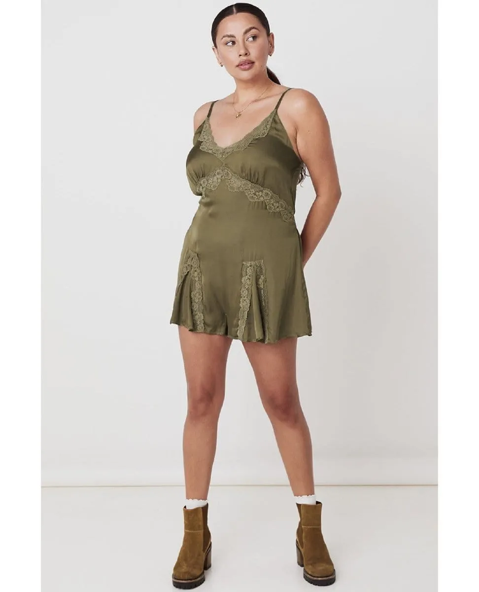 Boudoir Romper Olive