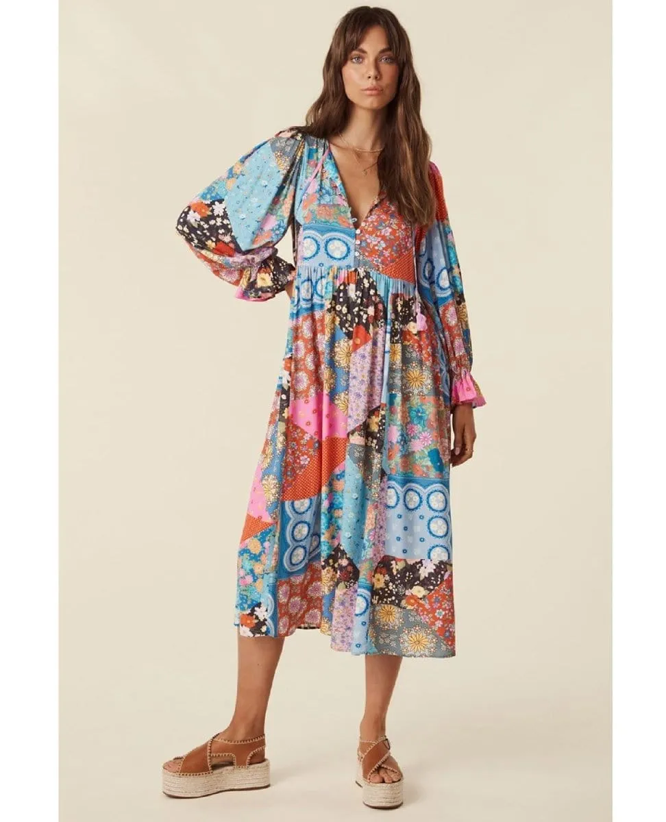 Cha Cha Boho Midi Dress Jewel