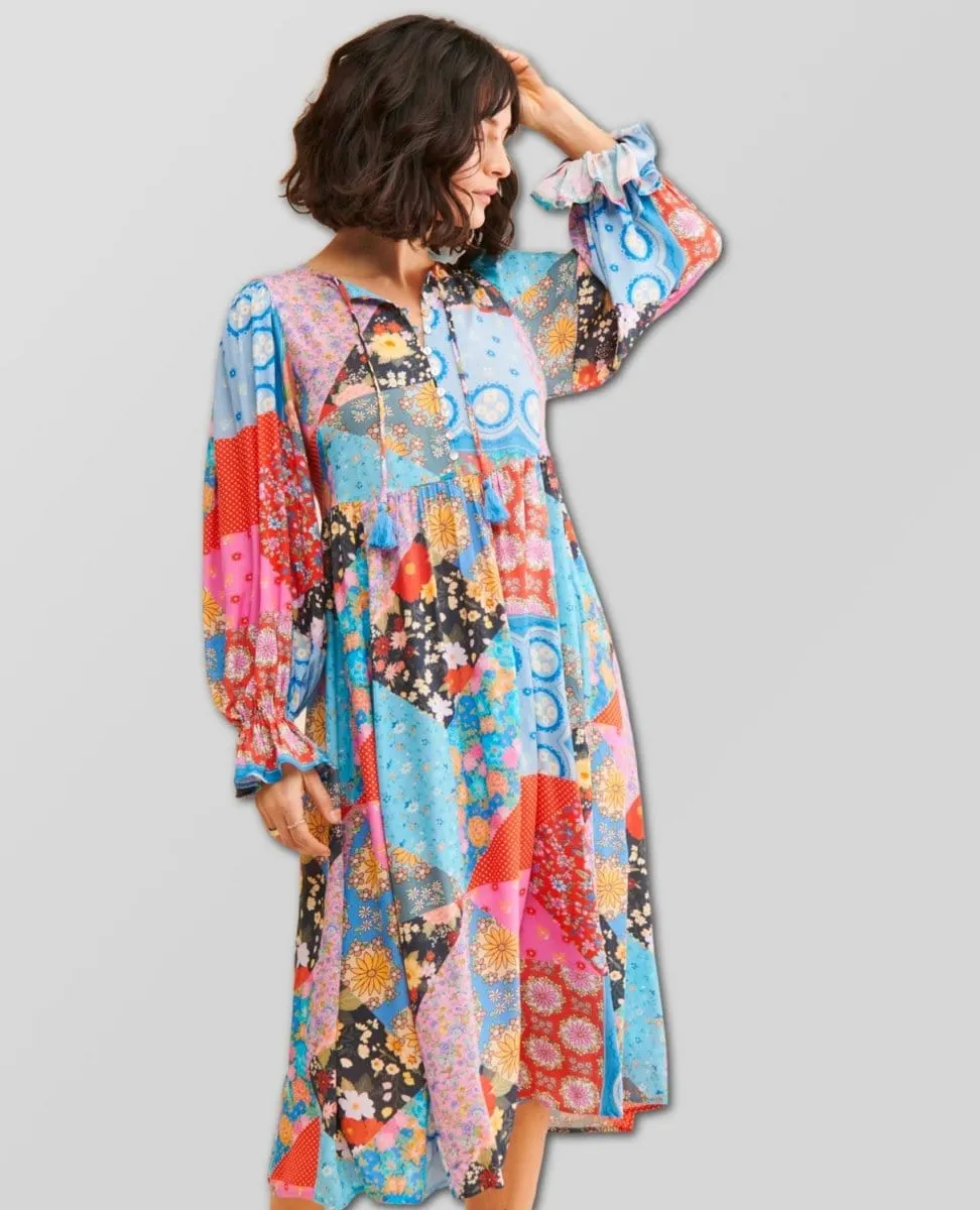 Cha Cha Boho Midi Dress Jewel
