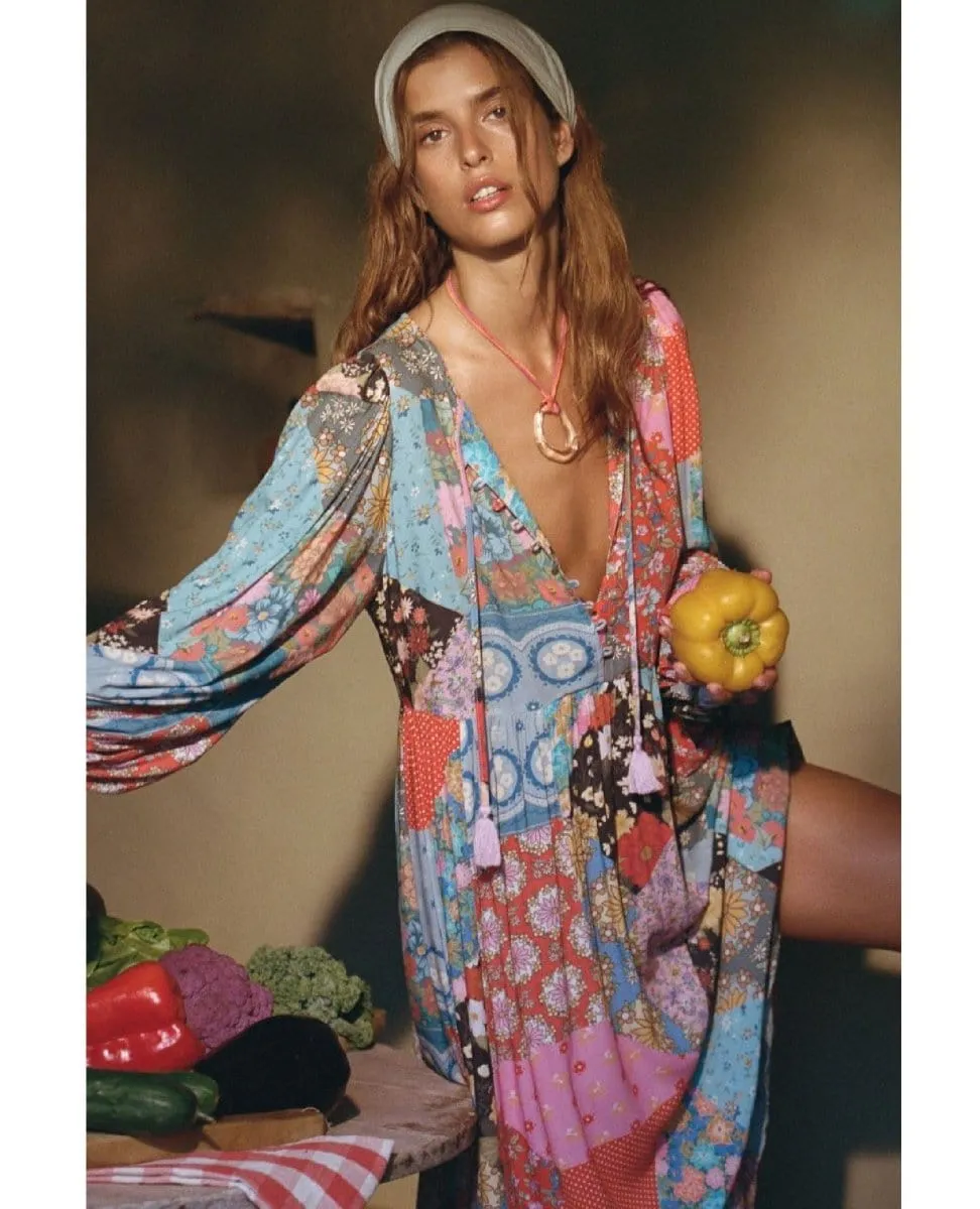 Cha Cha Boho Midi Dress Jewel