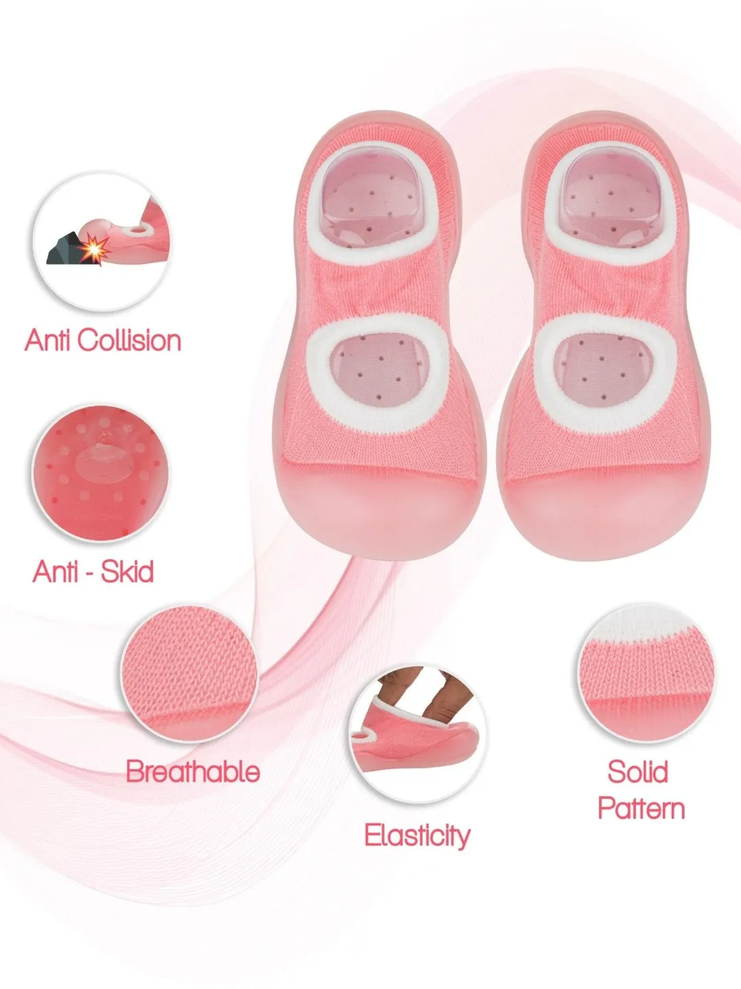 Charming Pink Shoe Socks - Cozy Steps for Little Feet