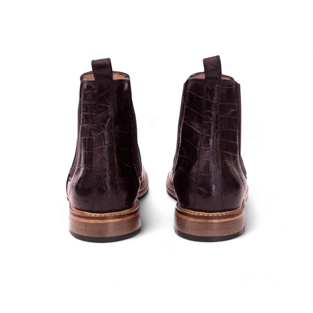 Chelsea Boots  Cuir Lisse   Croco Marron | Atlas