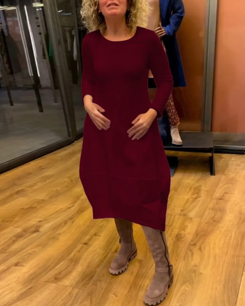 Clara | Midi Autumn Dress with Pockets
