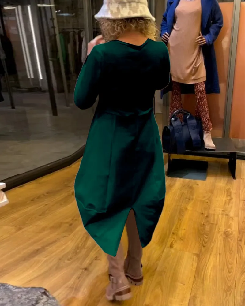 Clara | Midi Autumn Dress with Pockets