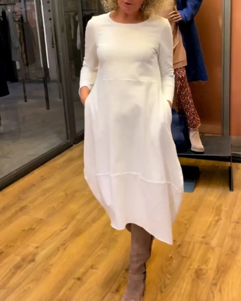 Clara | Midi Autumn Dress with Pockets