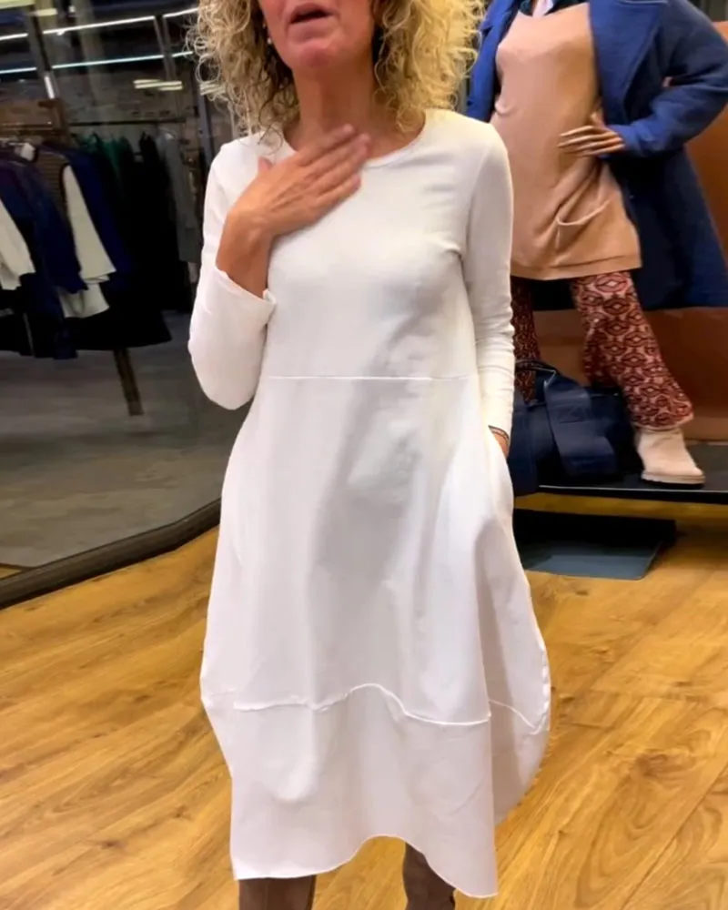 Clara | Midi Autumn Dress with Pockets