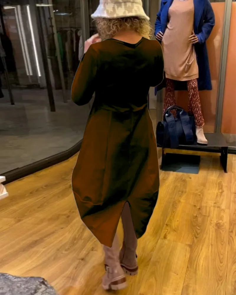 Clara | Midi Autumn Dress with Pockets