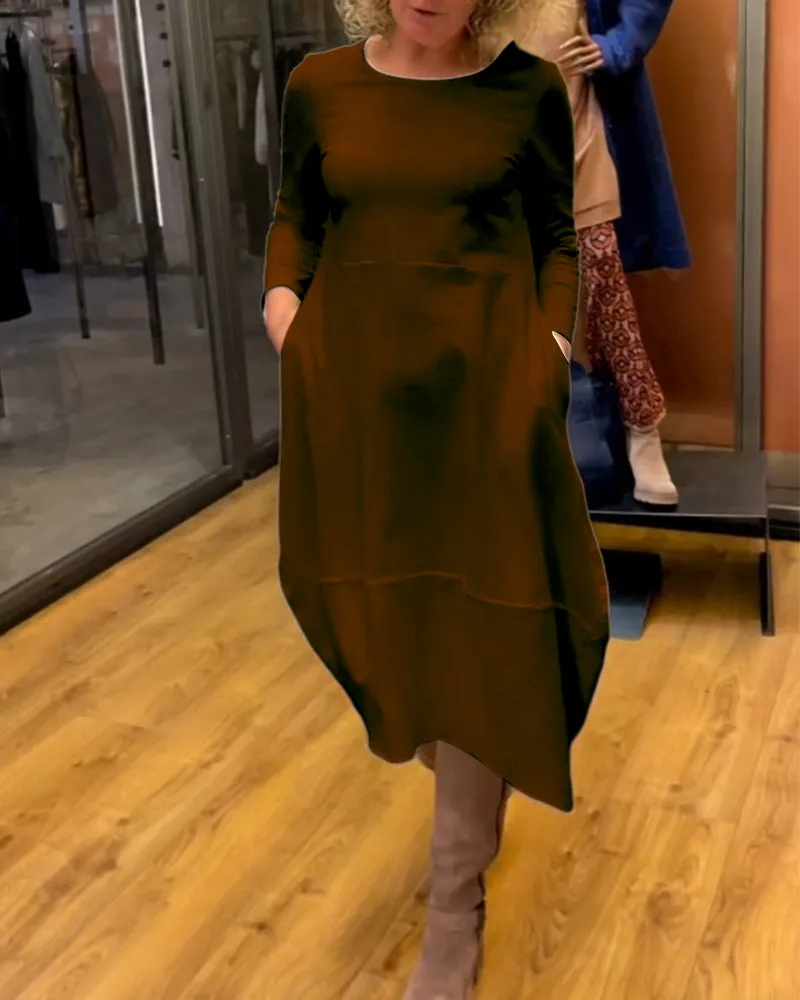 Clara | Midi Autumn Dress with Pockets