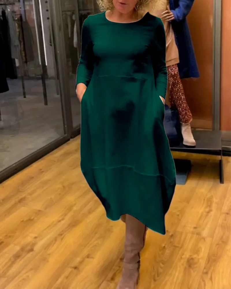 Clara | Midi Autumn Dress with Pockets