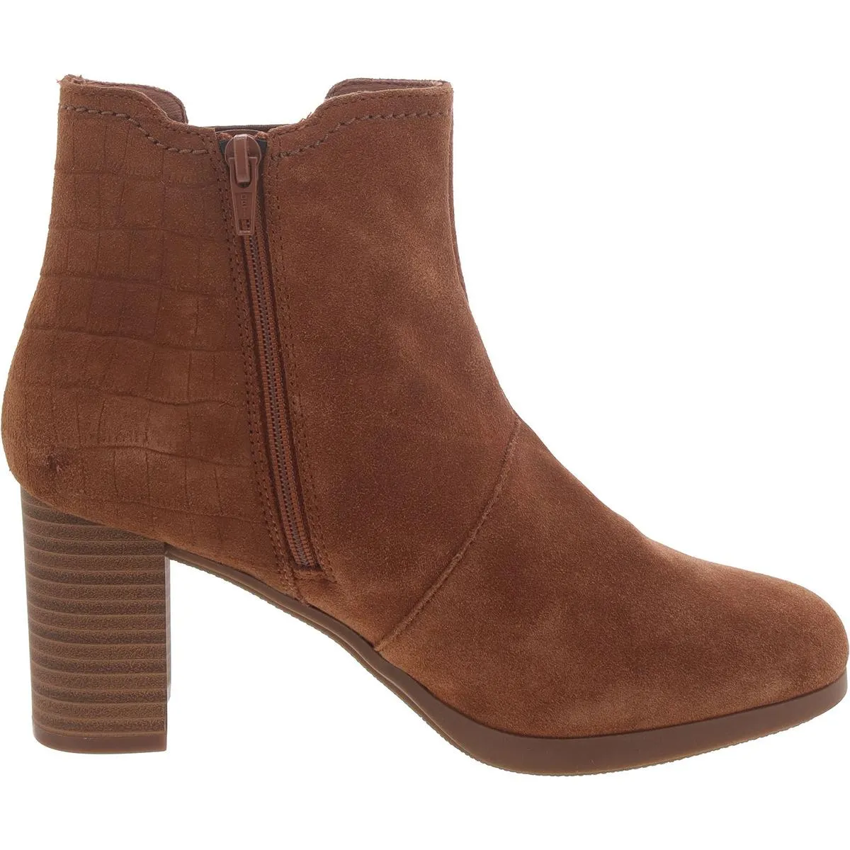 Clarks Womens Faux Suede Block Heel Chelsea Boots