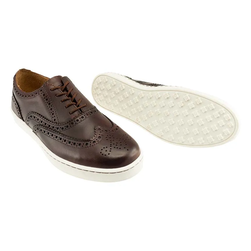 Clubhouse Wingtip Sheepskin Sneaker in Brandy (Size 10 1/2) by T.B. Phelps