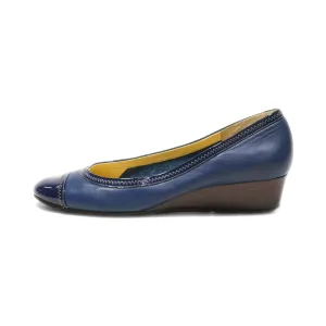 Cole Haan Wedge Shoes Leather Blue Colour For Women