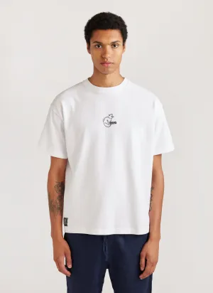 Cotter Cat Oversized T Shirt | Embroidered Organic Cotton | White