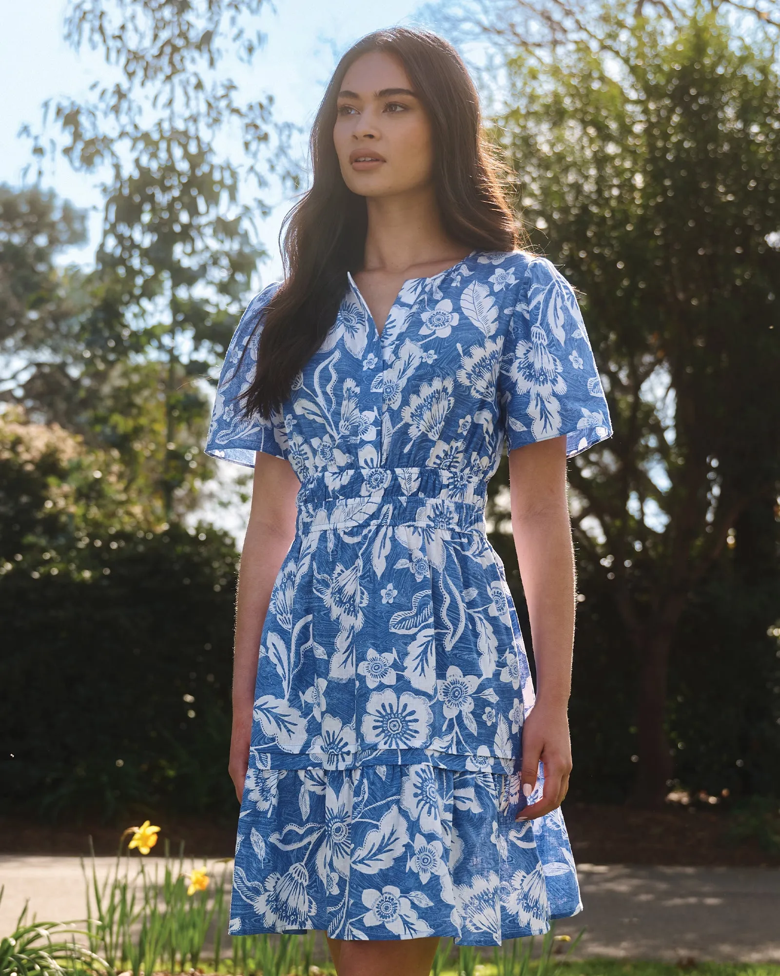Cross Placket Short Dress