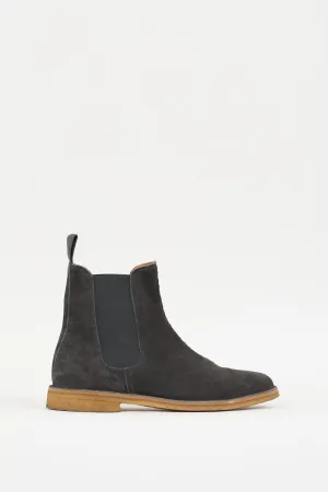 Dark Grey Suede Chelsea Boot