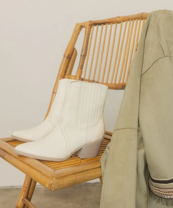 Dawn - Paneled Western Heeled Bootie