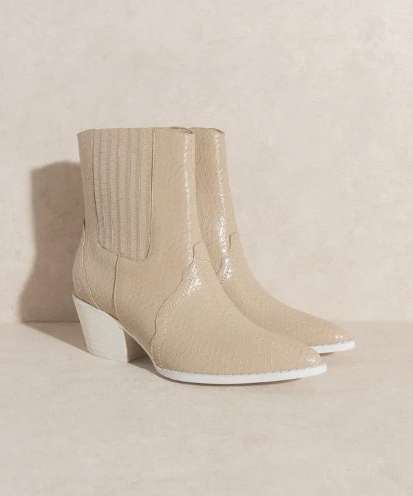 Dawn - Paneled Western Heeled Bootie