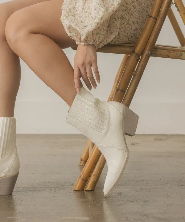 Dawn - Paneled Western Heeled Bootie