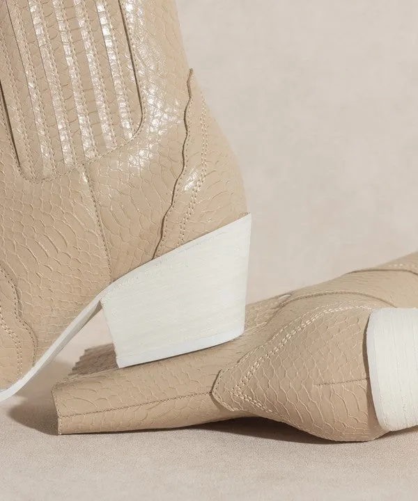 Dawn - Paneled Western Heeled Bootie