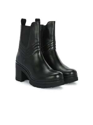 Delize Women Block Heeled High-Top Chelsea Boots