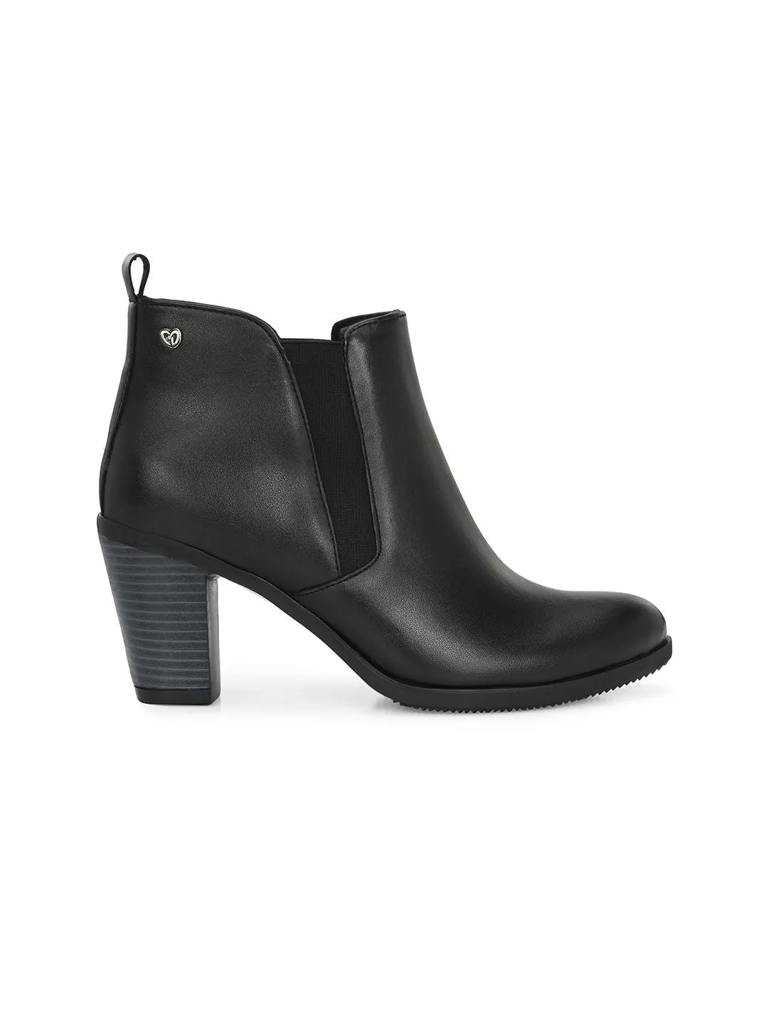 Delize Women Block Heeled Vegan Leather Chelsea Boots